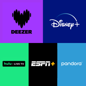 Deezer Disney+ Espn+ Hulu Pandora Delight Pack 3M